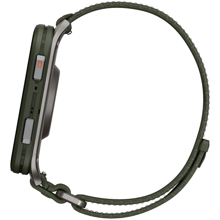 Умные часы Garmin Venu X1 (010-02980-03), зелёный с серой титановой крышкой, зелёный нейлоновый ремешок ComfortFit (Black + Slate Titanium/Moss)