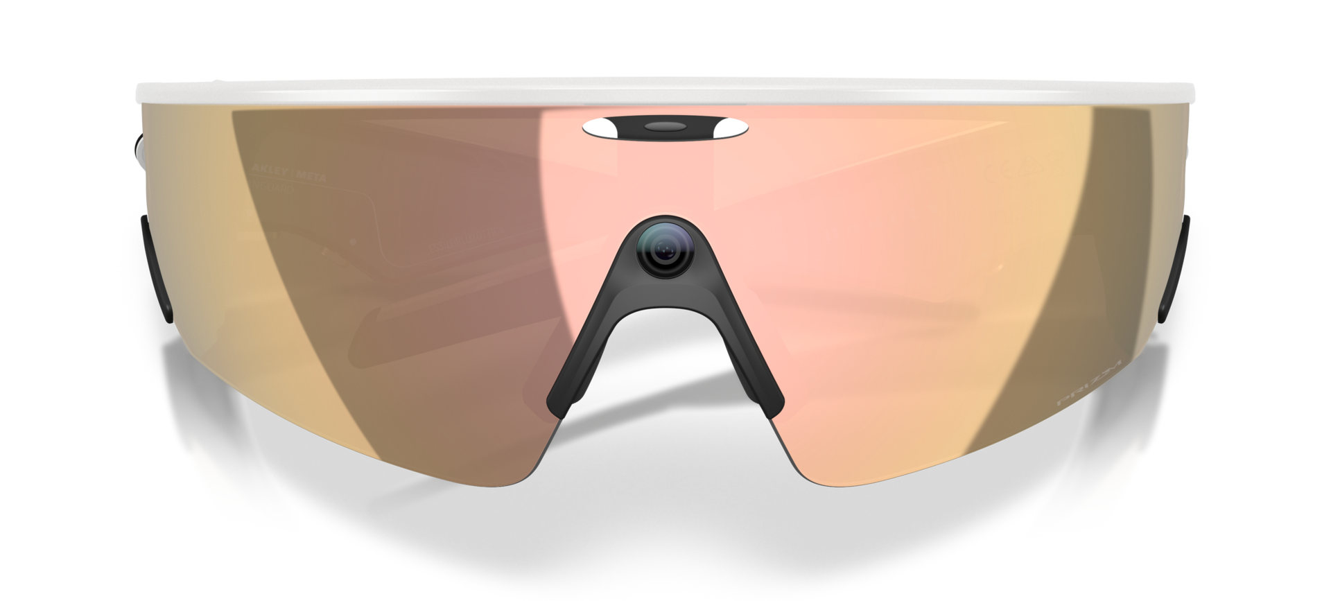 Умные очки Oakley Meta Vanguard OW8001 (белая оправа, линзы розовое золото) Prizm Rose Gold