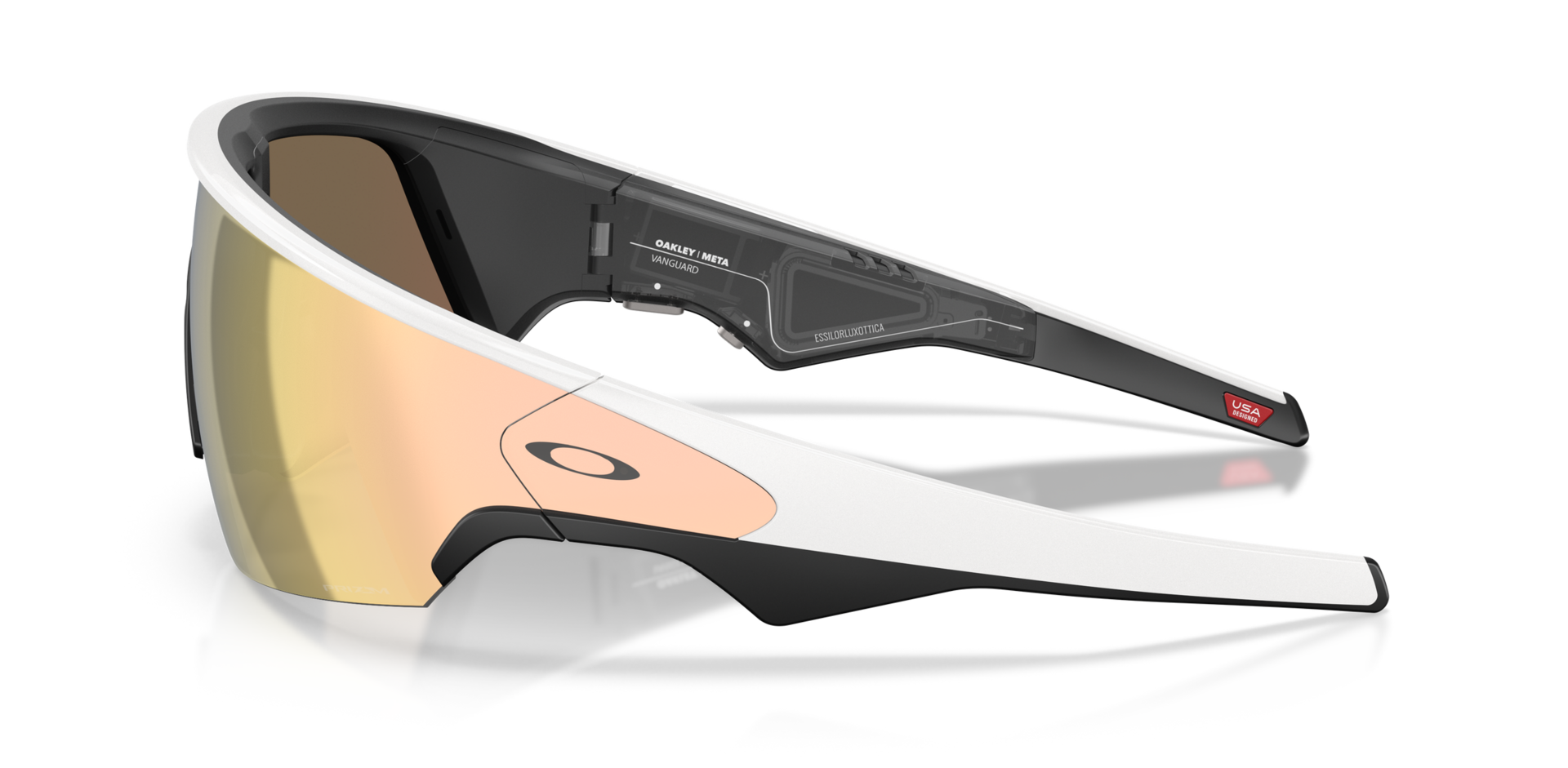 Умные очки Oakley Meta Vanguard OW8001 (белая оправа, линзы розовое золото) Prizm Rose Gold