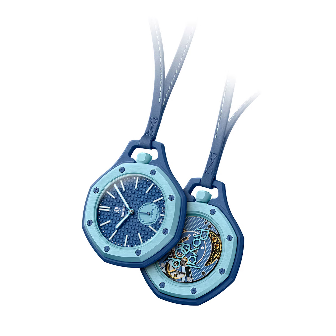 Карманные часы Swatch x Audemars Piguet Royal Pop, голубой (Lan Ba)