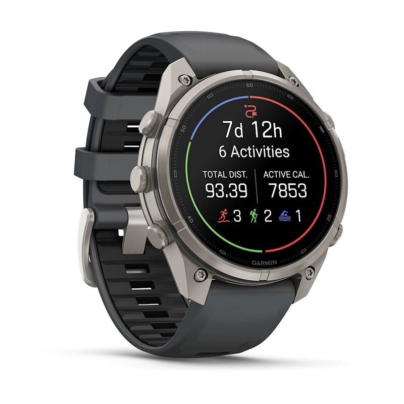 Умные часы Garmin FENIX 9 Pro (010-04336-26) 47 мм, Amoled, Titanium with Graphite/Black Silicone Band