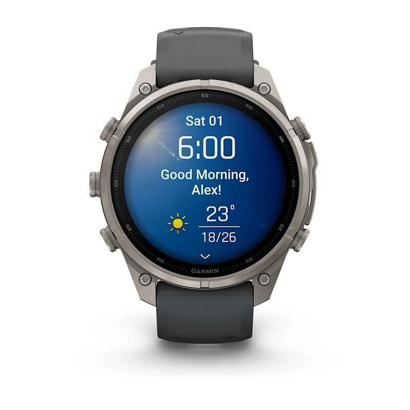 Умные часы Garmin FENIX 9 Pro (010-04336-26) 47 мм, Amoled, Titanium with Graphite/Black Silicone Band