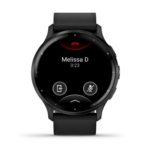 Умные часы Garmin Venu 3 (010-02784-52) 45 мм, чёрный с кожаным ремешком (Slate + Leather)