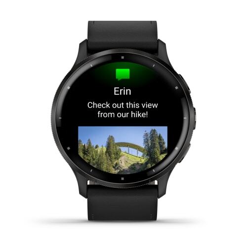 Умные часы Garmin Venu 3 (010-02784-52) 45 мм, чёрный с кожаным ремешком (Slate + Leather)