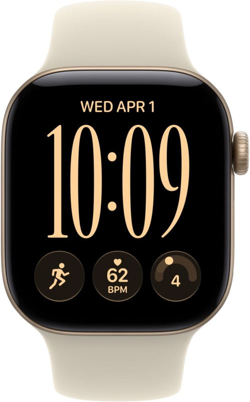 Часы Apple Watch Series 12 (2026), 42 мм, корпус из алюминия цвета «Light Gold», ремешок Sport Band цвета «Sand», песочный