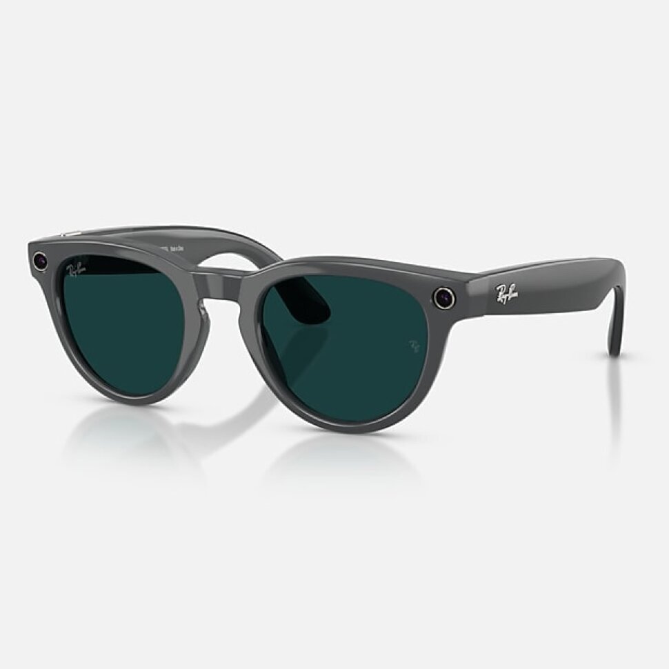 Умные очки Ray-Ban Meta Headliner Gen 2 RW4013 (глянцевая серая оправа, линзы прозрачные с затемнением в зелёный)