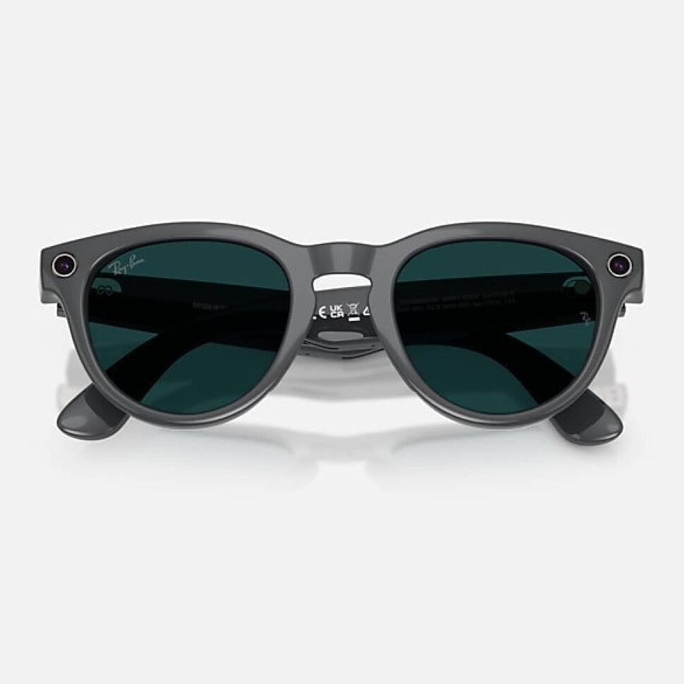 Умные очки Ray-Ban Meta Headliner Gen 2 RW4013 (глянцевая серая оправа, линзы прозрачные с затемнением в зелёный)