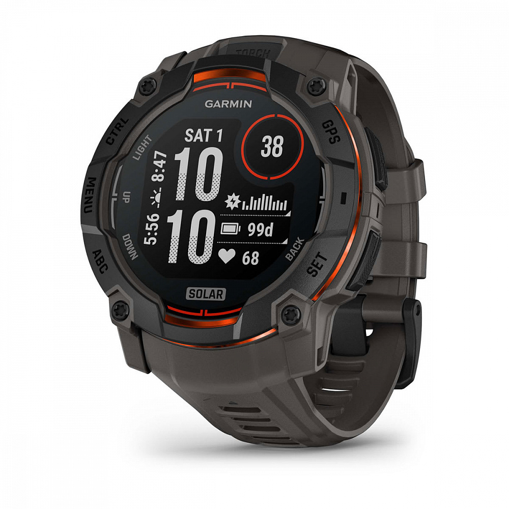 Умные часы Garmin INSTINCT 3 (010-02935-00) 50 мм SOLAR BLACK Charcoal Band