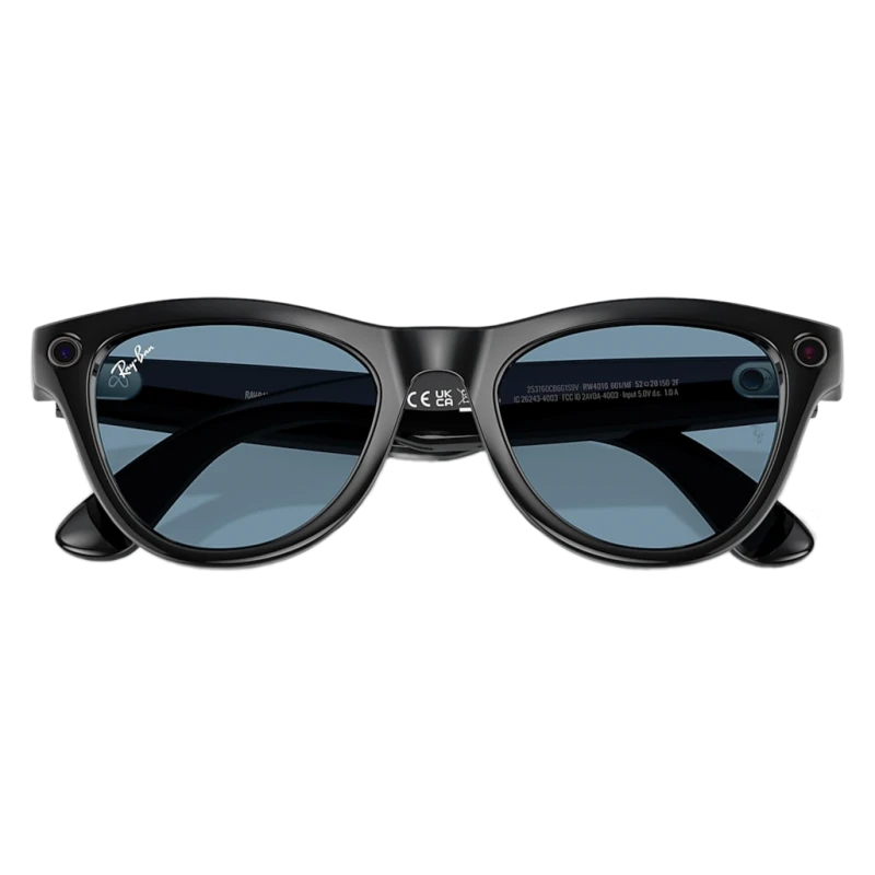 Умные очки Ray-Ban Meta Skyler RW4010 (Глянцевая чёрная оправа, линзы прозрачно-голубые), размер L
