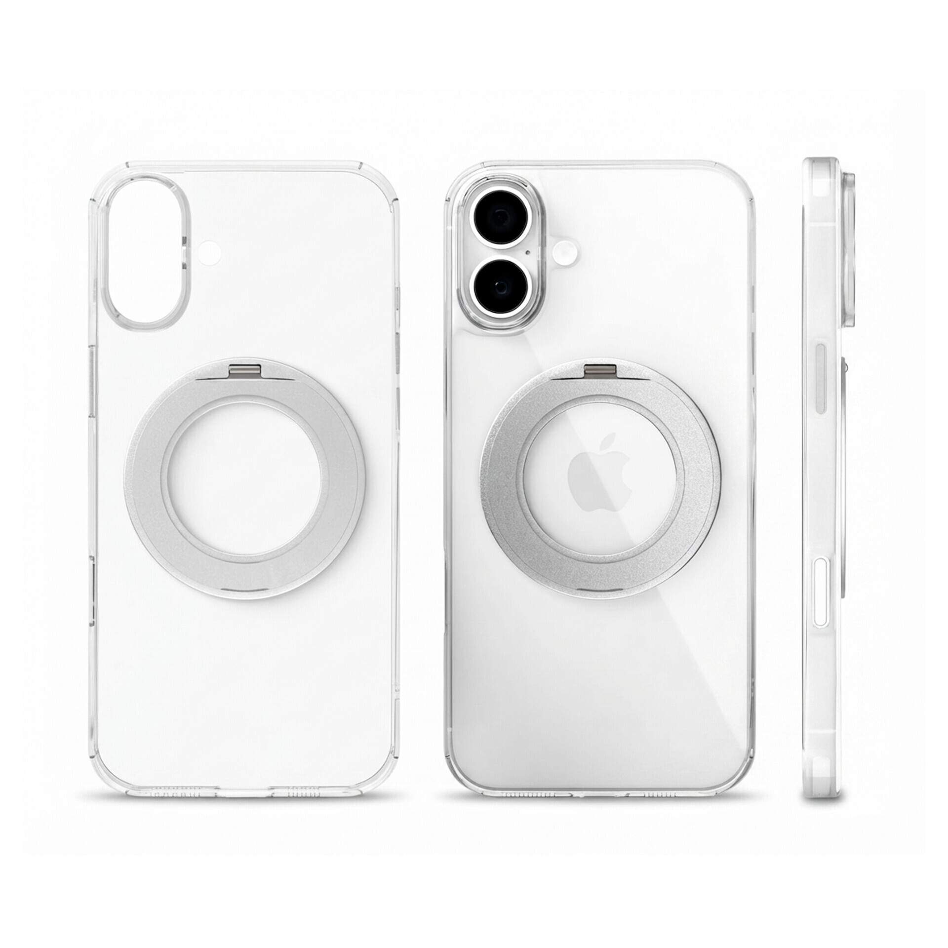 Защитный чехол Gurdini Stand Case iRing 360 для Apple iPhone 17, прозрачный (Transparent)