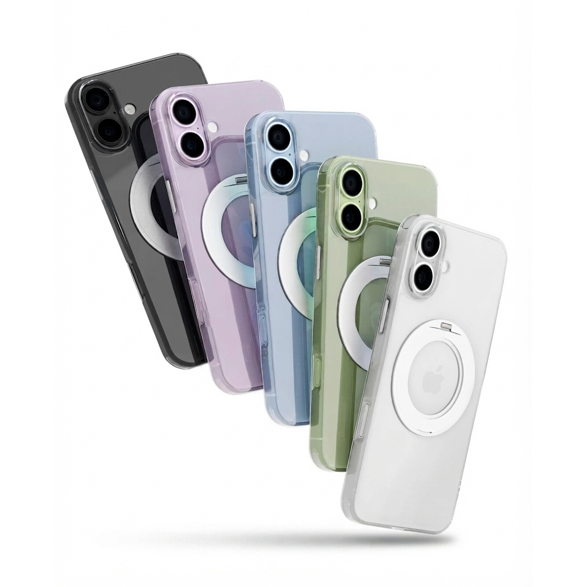 Защитный чехол Gurdini Stand Case iRing 360 для Apple iPhone 17, прозрачный (Transparent)