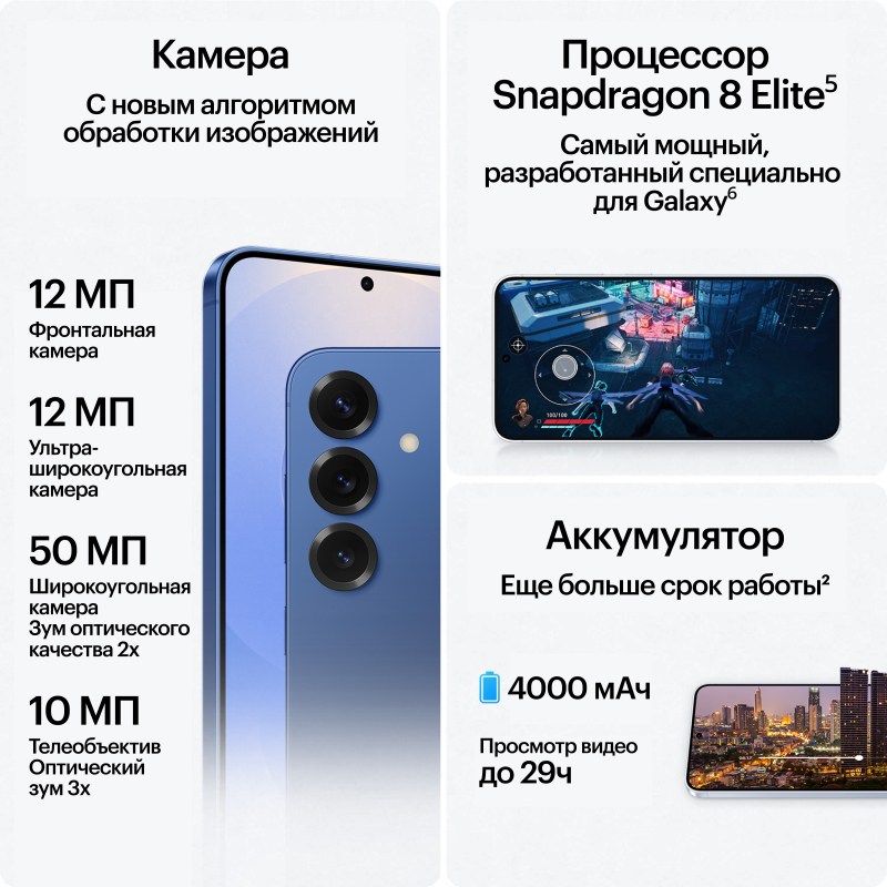 Смартфон Samsung Galaxy S25 12/256Gb, синий (Navy)
