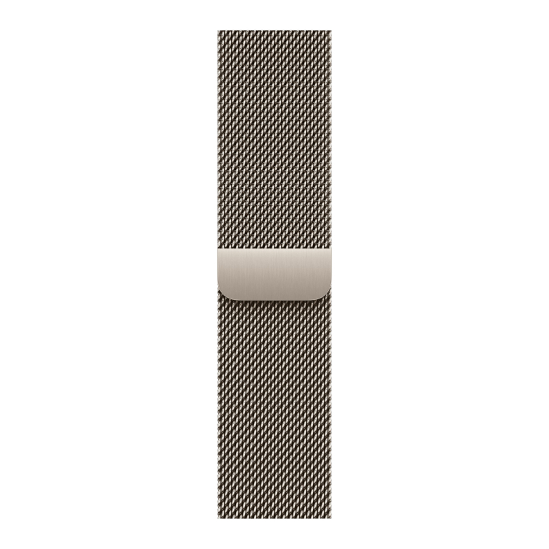Часы Apple Watch Series 12 (2026), 46 мм, корпус из титана цвета «Natural», ремешок Titanium Milanese Loop цвета «Natural», бежевый