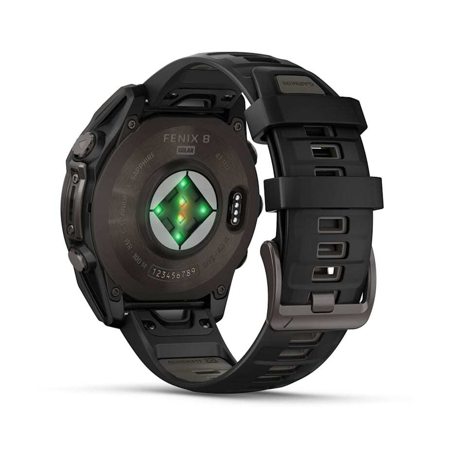 Умные часы Garmin FENIX 8 47 мм Solar Sapphire Carbon Gray DLC Titanium with Black/Pebble Gray Silicone