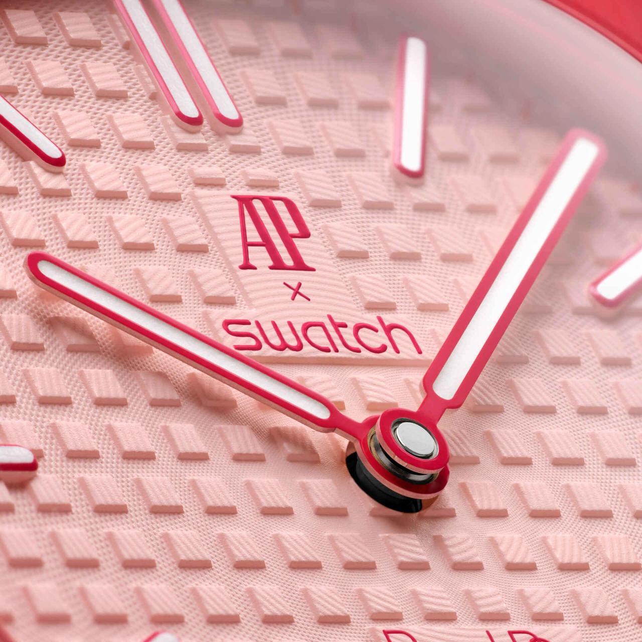 Карманные часы Swatch x Audemars Piguet Royal Pop, розовый (Otto Rosso)