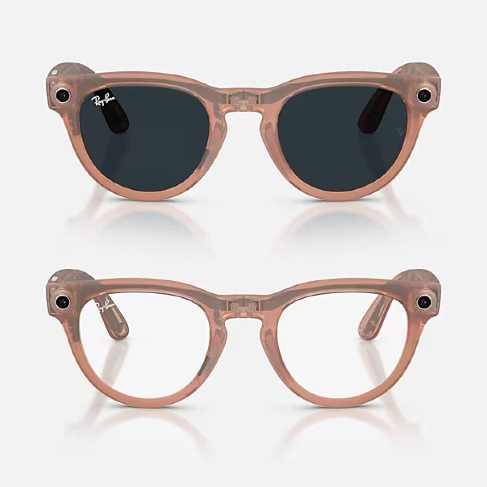 Умные очки Ray-Ban Meta Headliner Gen 2 RW4013 (матовая персиковая оправа, линзы с серым затемнением)