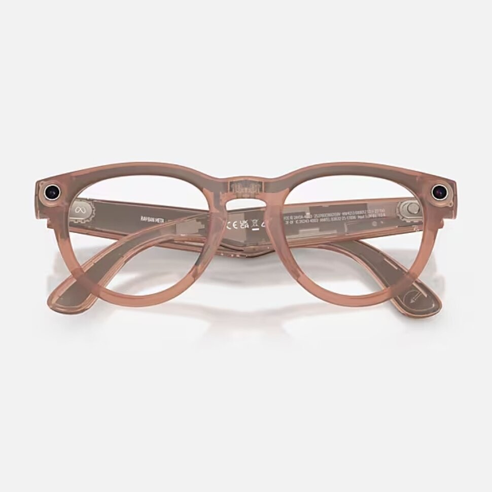 Умные очки Ray-Ban Meta Headliner Gen 2 RW4013 (матовая персиковая оправа, линзы с серым затемнением)