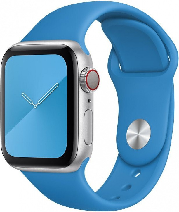 Ремешок Gurdini Sport Band (силиконовый) для Apple Watch 42mm/44mm, cветло-голубой (Surf Blue)