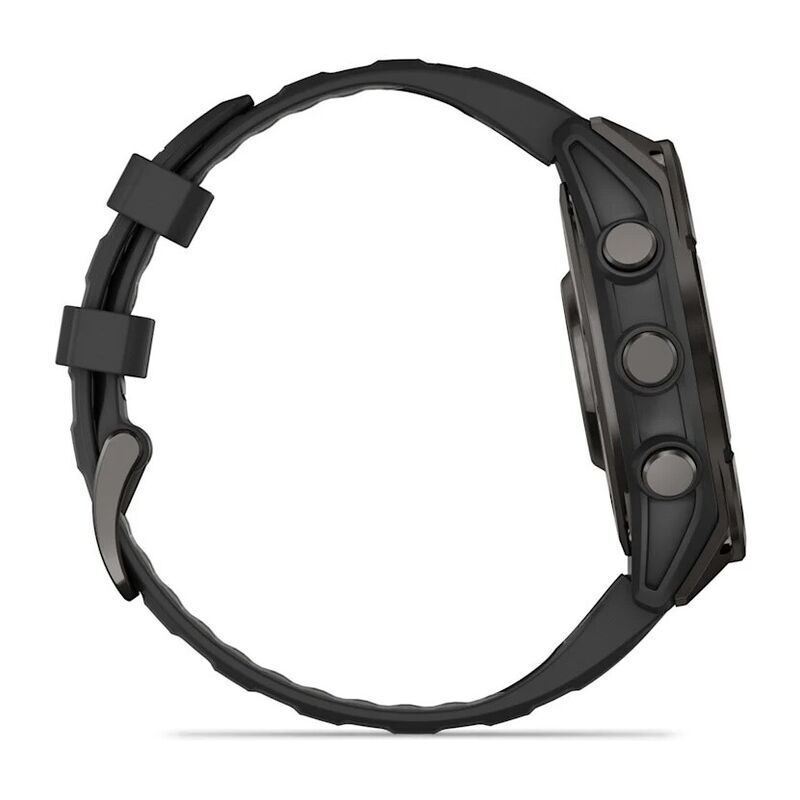 Умные часы Garmin FENIX 8 (010-02904-21) 47 мм, AMOLED, Sapphire, угольно-чёрный DLC, пепельно-чёрный силиконовый ремешок