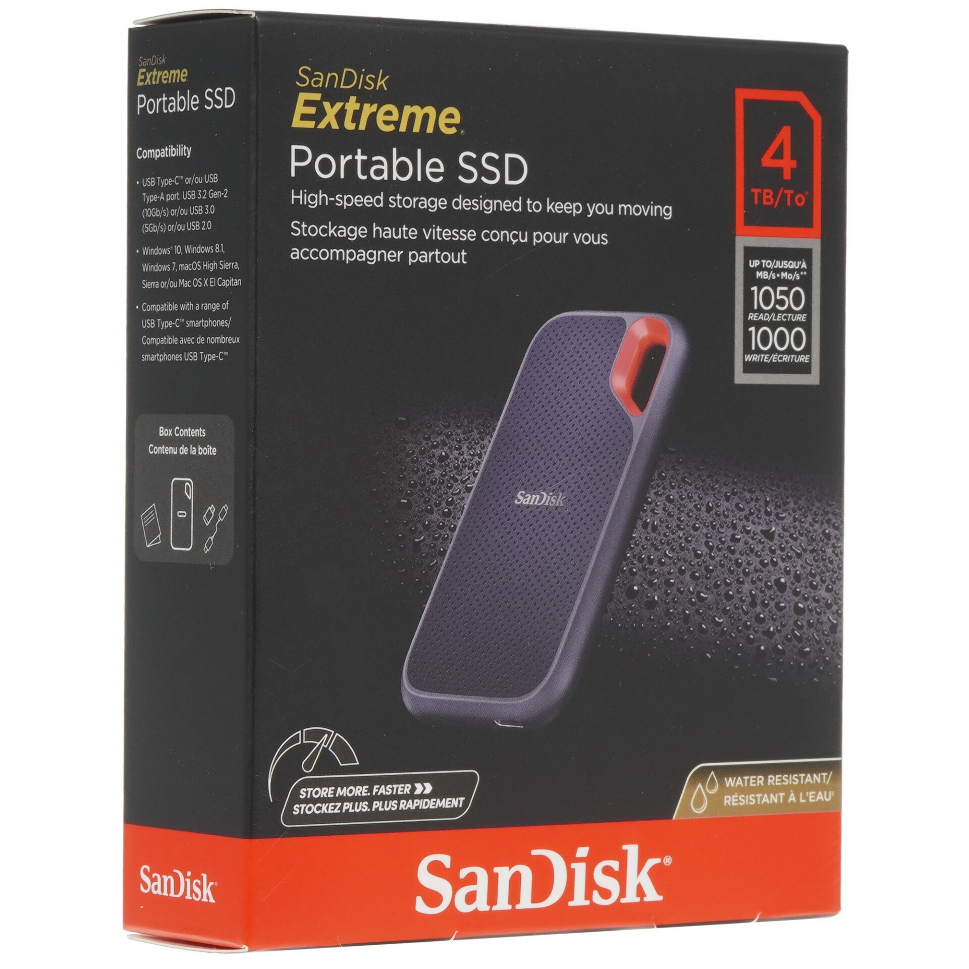 4096 ГБ Внешний SSD SanDisk Extreme Portable SSD V2 [SDSSDE61-4T00-G25]