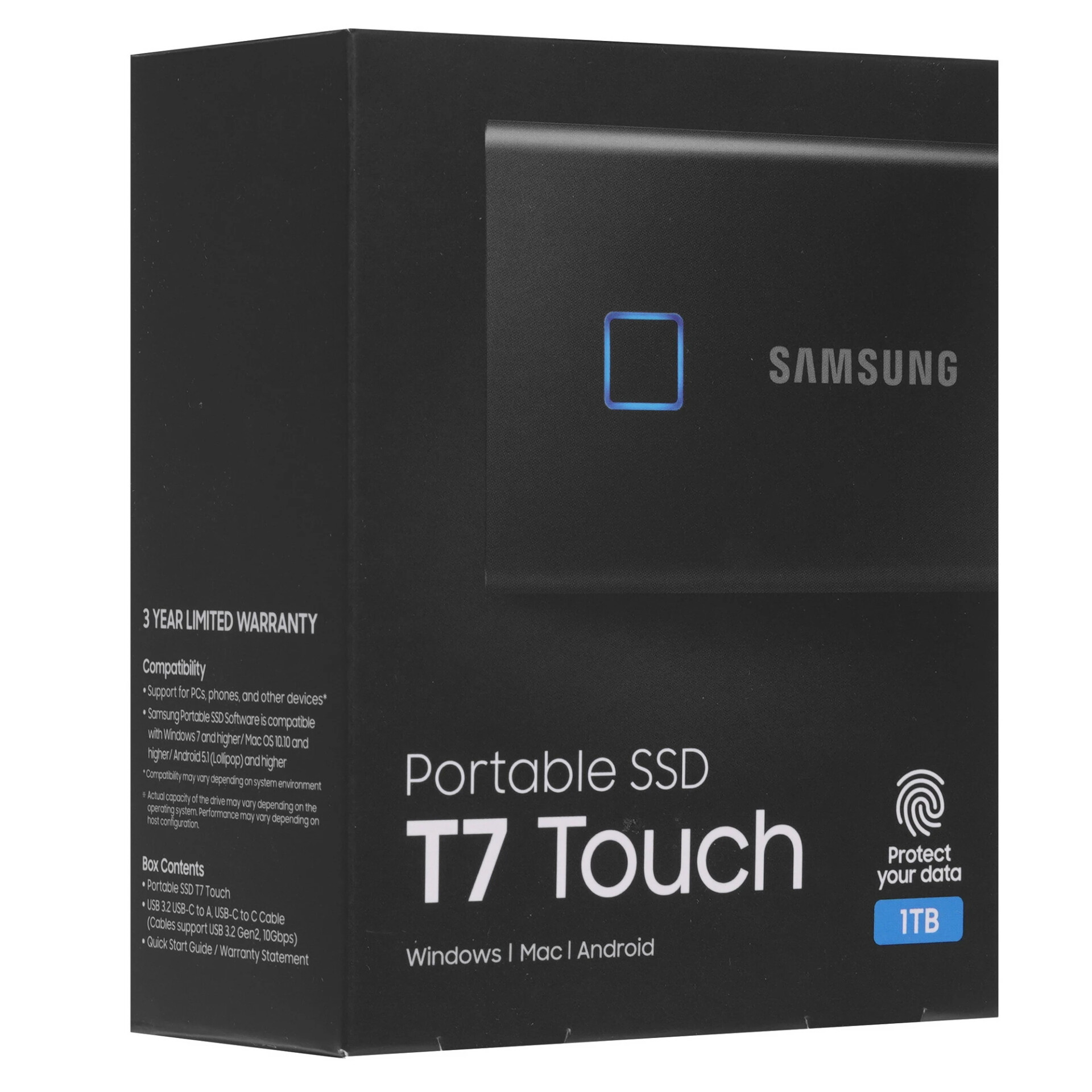 1024 ГБ Внешний SSD Samsung T7 Touch [MU-PC1T0K/WW]