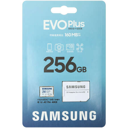 Карта памяти Samsung EVO Plus microSDXC 256 ГБ [MB-MC256SA/CN]