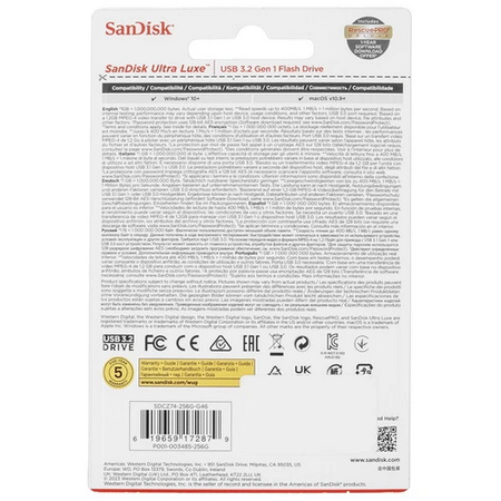 Память USB Flash 256 ГБ SanDisk Ultra Luxe [SDCZ74-256G-G46]