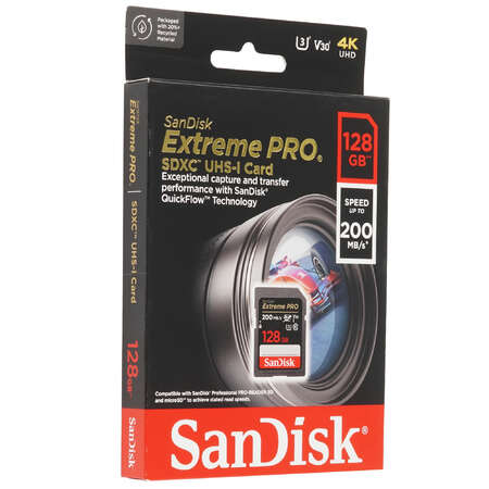 Карта памяти SanDisk Extreme Pro SDXC 128 ГБ [SDSDXXD-128G-GN4IN]