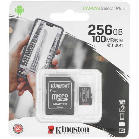 Карта памяти Kingston microSDXC 256 ГБ [SDCS2/256GB]