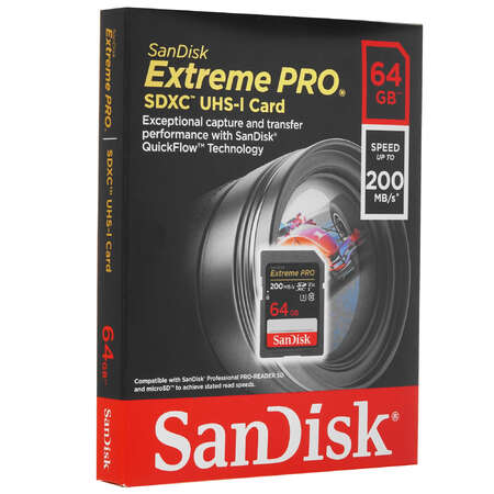 Карта памяти SanDisk Extreme Pro SDXC 64 ГБ [SDSDXXU-064G-GN4IN]